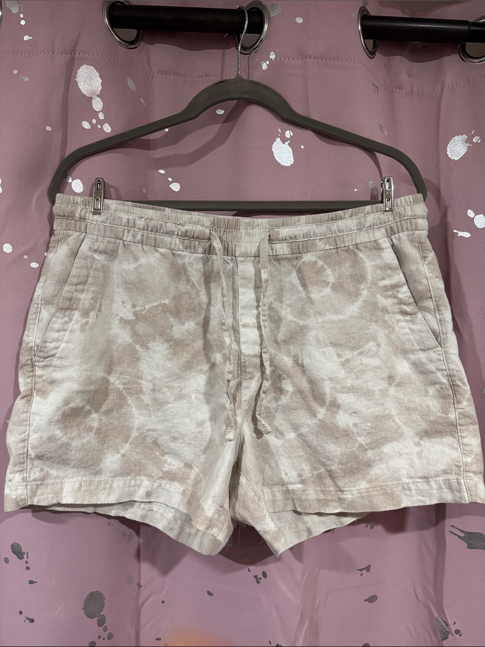 Old Navy Light Beige Tie-Dye Drawstring Shorts